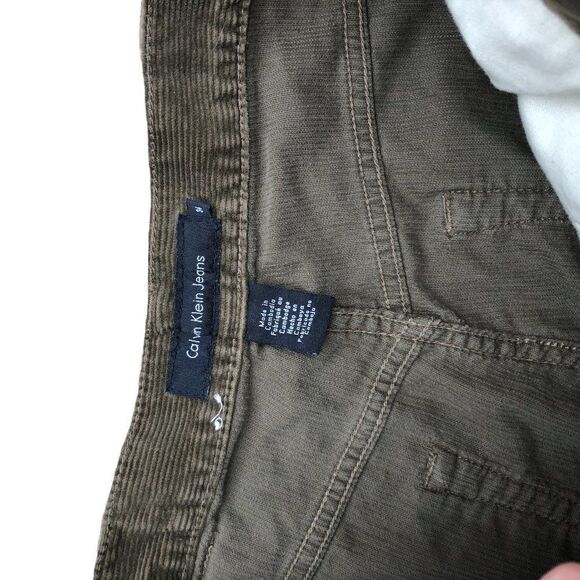 Calvin Klien Jeans Size 34 Corduroy Pants Green - Picture 8 of 12